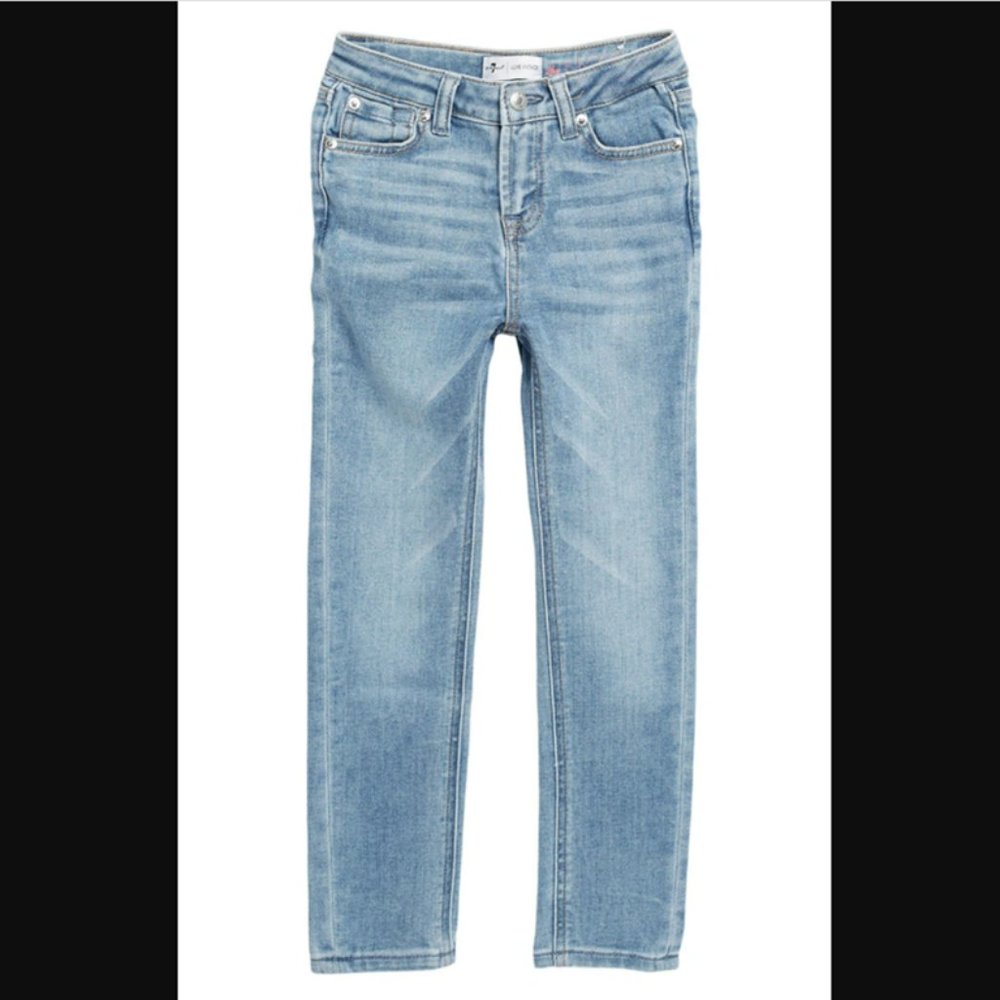 7 FOR ALL MANKIND Kids' Luxe Vintage Skinny Jeans In Spliced Blue Sz 5